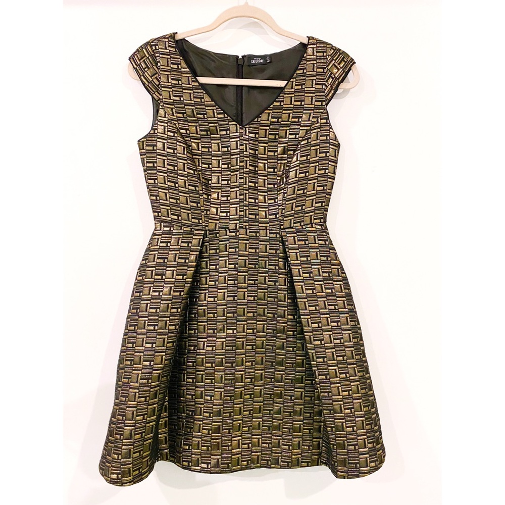 Kate Spade Saturday BAROQUE CAP SLEEVE FLARE DRESS
